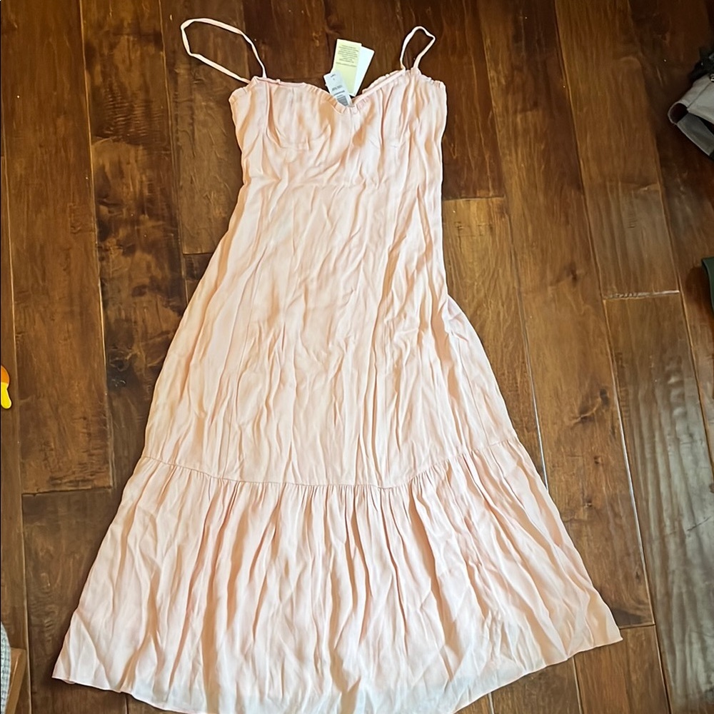 Wilfred Pink Tiered Ruffled Maxi Dress
